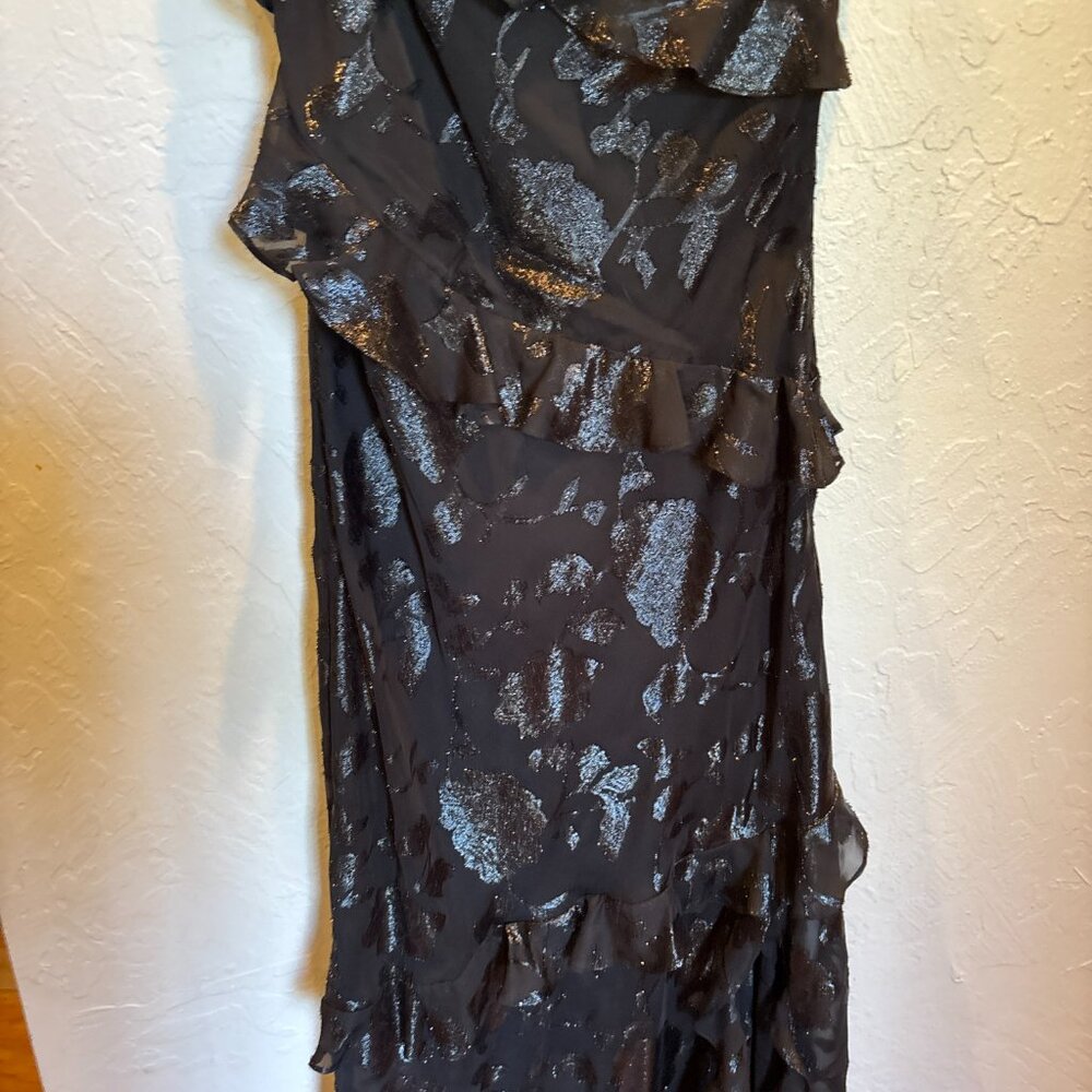 Astr Andrea‎ One Shoulder Maxi Dress Black Shimmer Size S - Picture 3 of 6